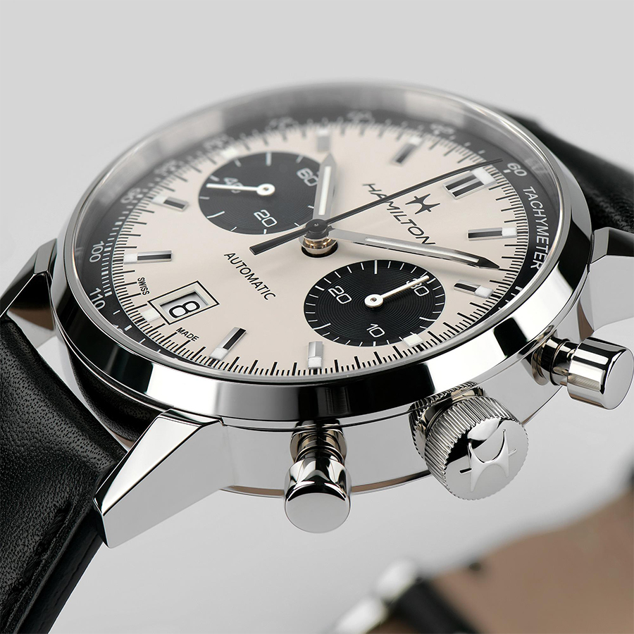 Additional view 1 of Montre automatique Américain Classique intra-matique Auto Chrono - Hommes - 40mm - Blanc/Acier inoxydable