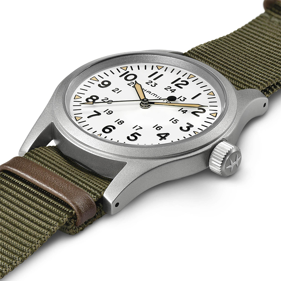 Additional view 2 of Montre mécanique Khaki Field - Hommes - 38mm - blanc/acier inoxydable