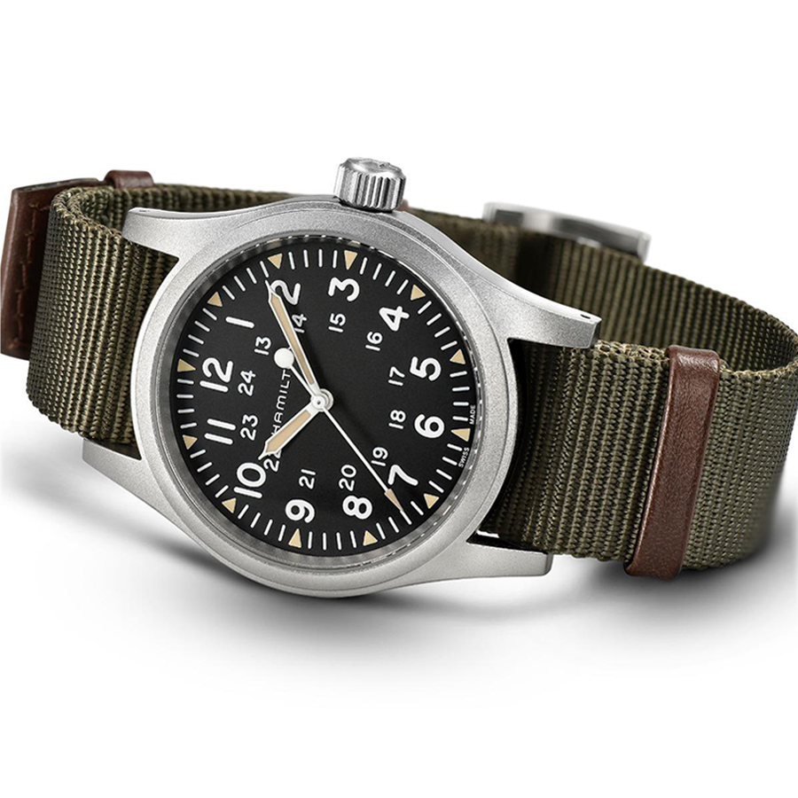 Additional view 1 of Montre mécanique Khaki Field - Hommes - 38 mm - noir/acier inoxydable