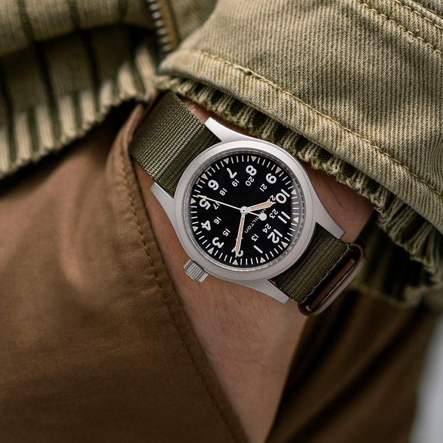 Additional view 2 of Montre mécanique Khaki Field - Hommes - 38 mm - noir/acier inoxydable