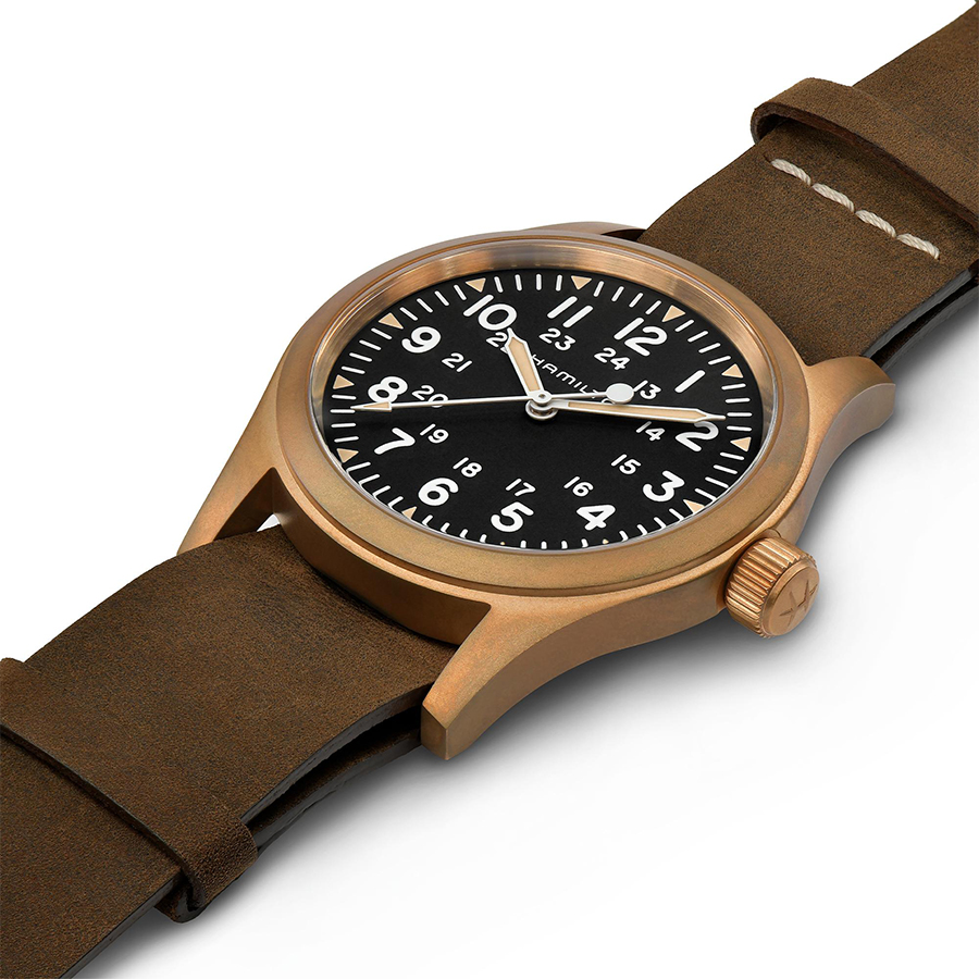 Additional view 1 of Montre mécanique Khaki Field Bronze - Hommes - 38mm - Noir/bronze