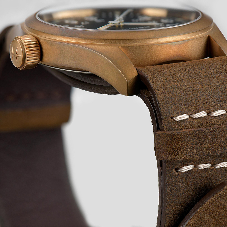 Additional view 2 of Montre mécanique Khaki Field Bronze - Hommes - 38mm - Noir/bronze