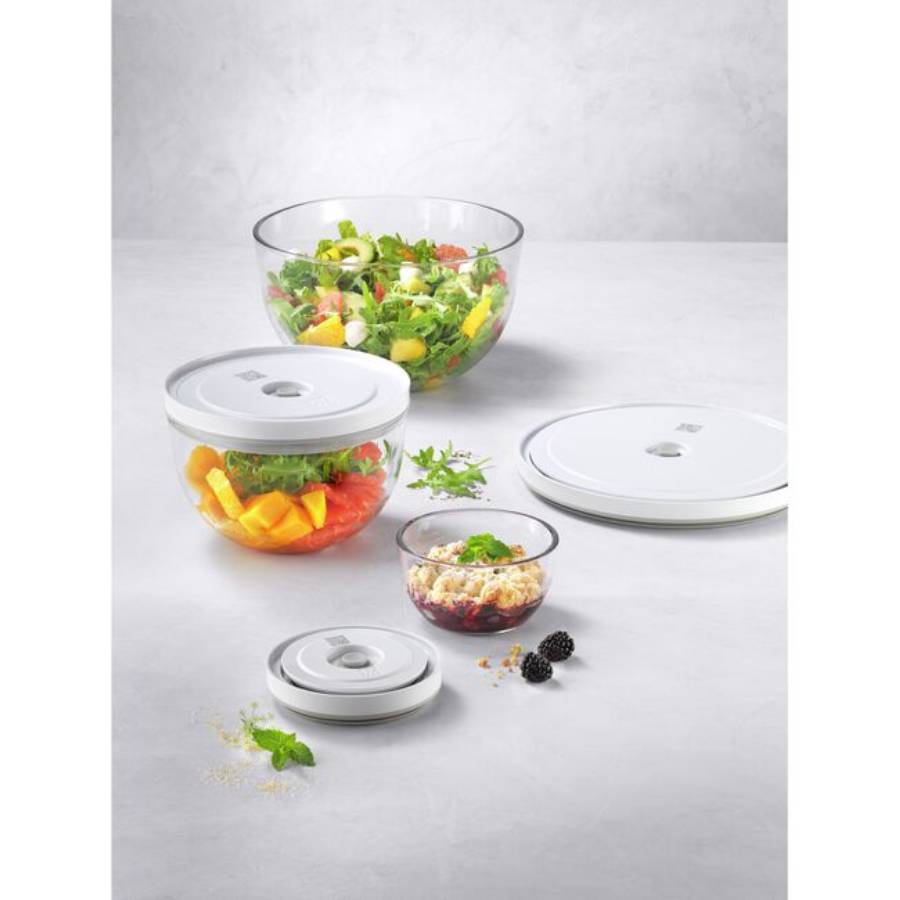Additional view 2 of Ensemble de bols sous vide Fresh & Save S/M/L - 6 pièces - Verre transparent blanc