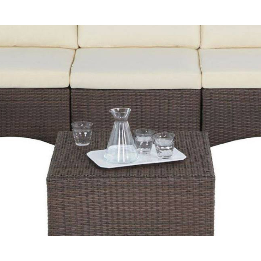 Additional view 1 of Ensemble modulaire de canapé allongé avec repose-pieds et table basse de la collection Studio Shine