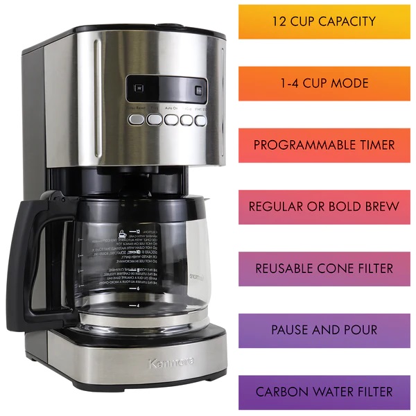 Additional view 1 of Cafetière programmable contôle de l' arôme 12 tasses - Noir