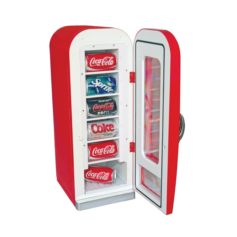 Additional view 1 of Mini-frigo rétro Coca-Cola 10 canettes style distributeur automatique AC/DC