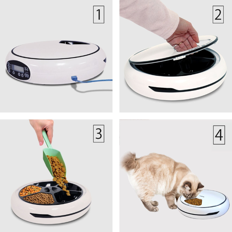 Additional view 1 of Distributeur automatique de nourriture pour animaux 5 repas avec message vocal Lentek