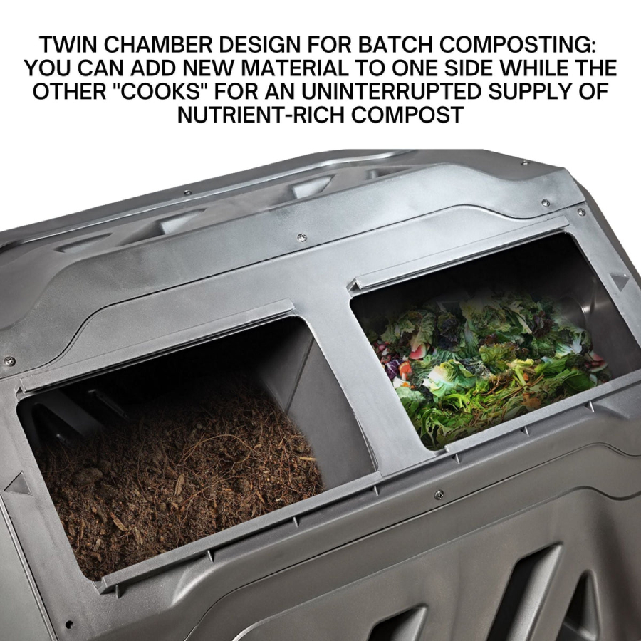 Additional view 1 of Composteur rotatif à double chambre Koolscapes - 42 gallons