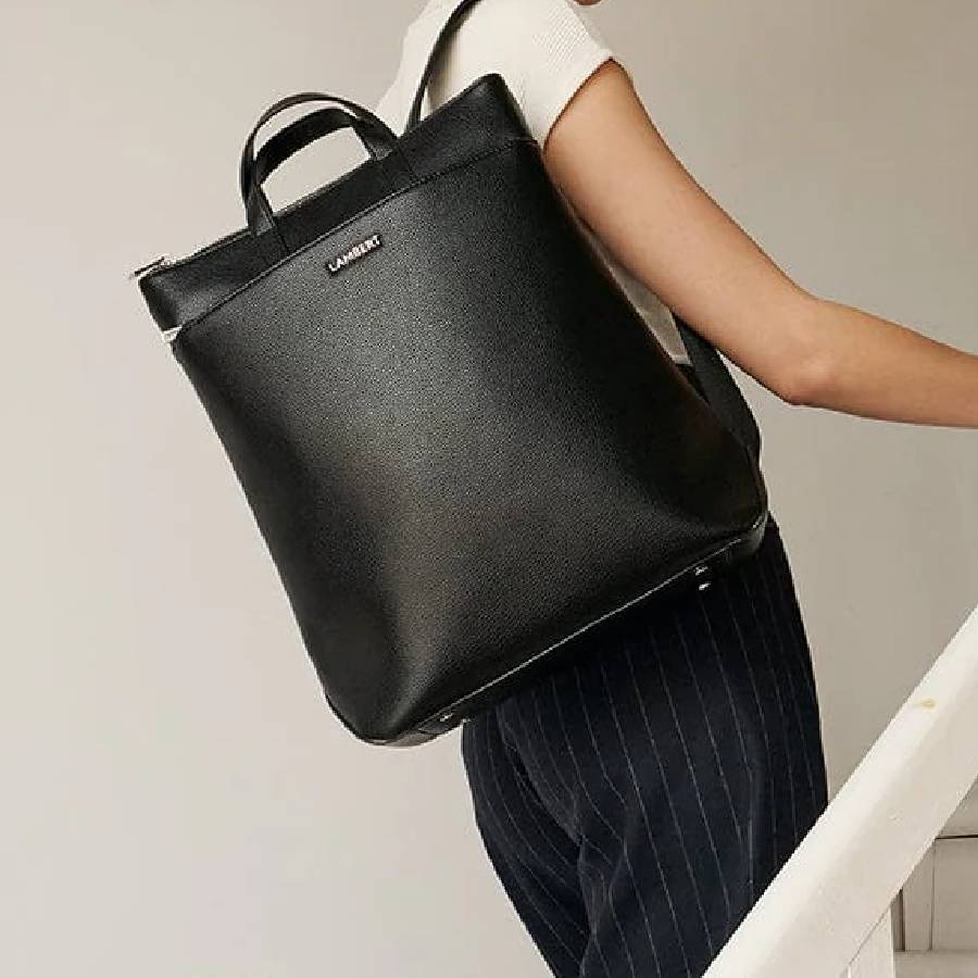 Additional view 2 of Sac à dos en cuir vegan Billie - Noir