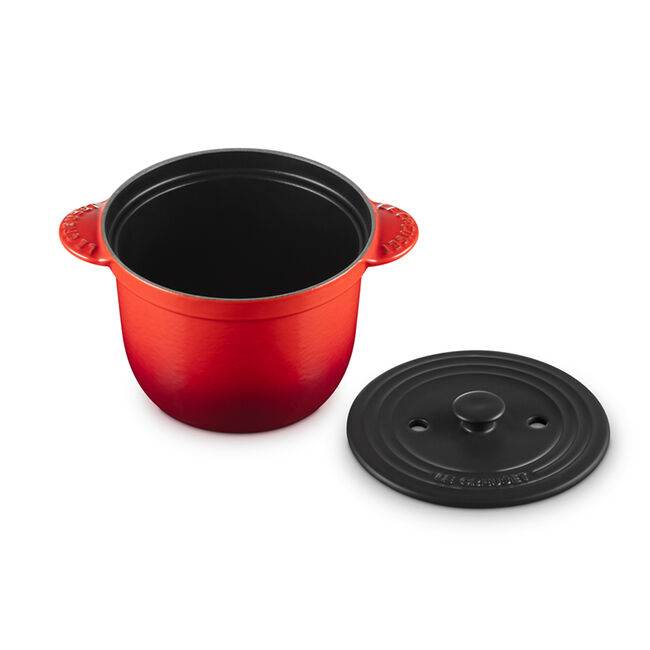 Additional view 1 of Classic 2 L Cocotte à riz avec couvercle intérieur avec bouton en acier inoxydable - Cerise