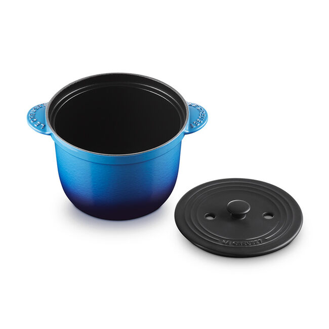 Additional view 1 of Classic 2 L Cocotte à riz avec couvercle intérieur avec bouton en acier inoxydable - Bleuet