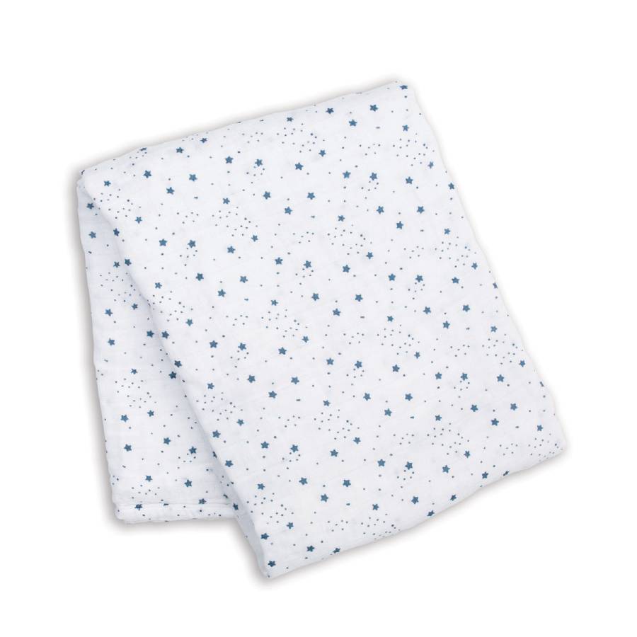 Additional view 1 of Couverture d’emmaillotage pour bébé en coton mousseline – Étoiles