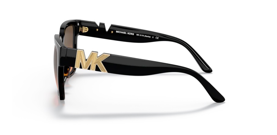 Additional view 1 of Lunettes de soleil carrées Karlie - Femmes - Noir / écaille de tortue foncée