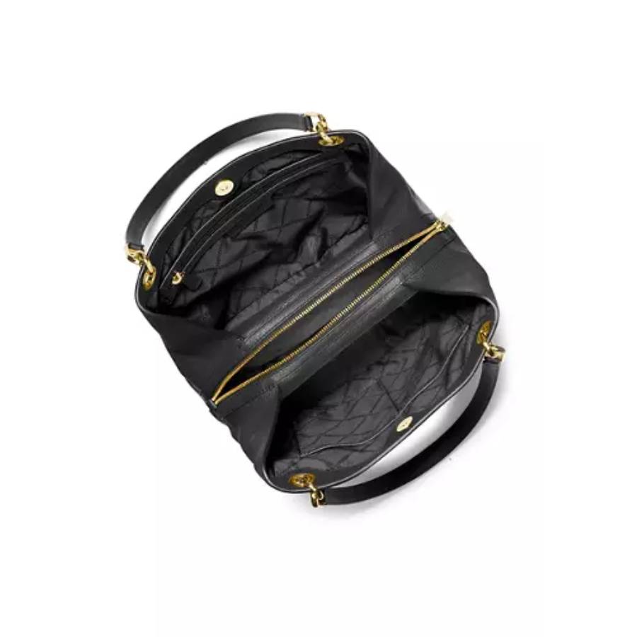 Additional view 1 of Sac fourre-tout en cuir grainé Kensington - Noir - Grand