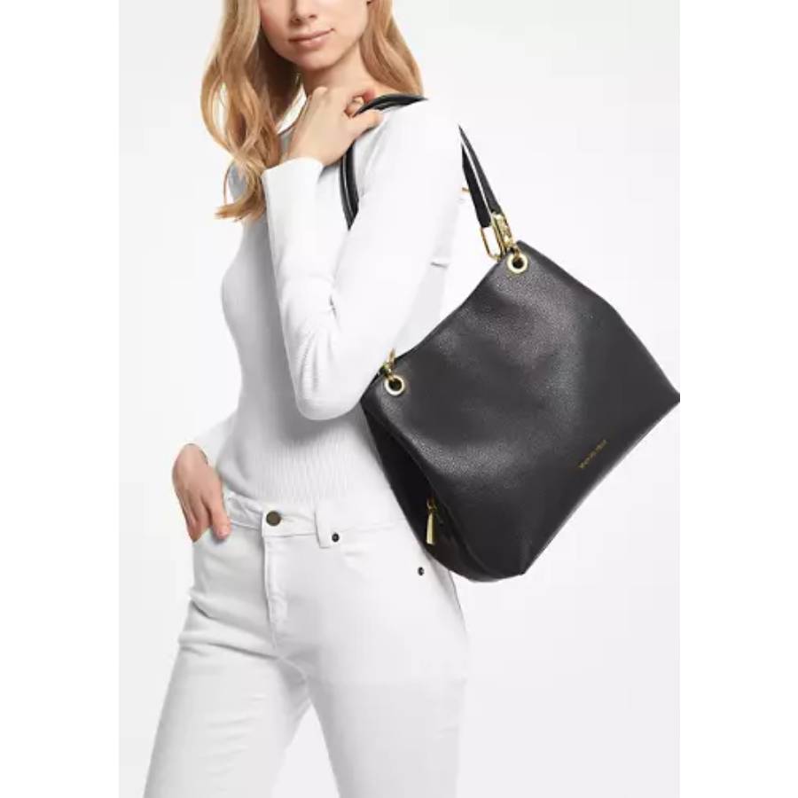 Additional view 2 of Sac fourre-tout en cuir grainé Kensington - Noir - Grand