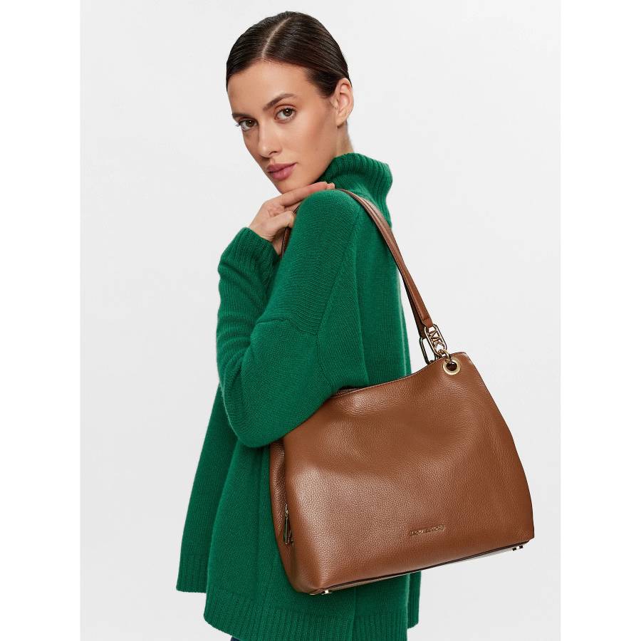 Additional view 1 of Cabas en cuir grainé Kensington - Marron - Grand