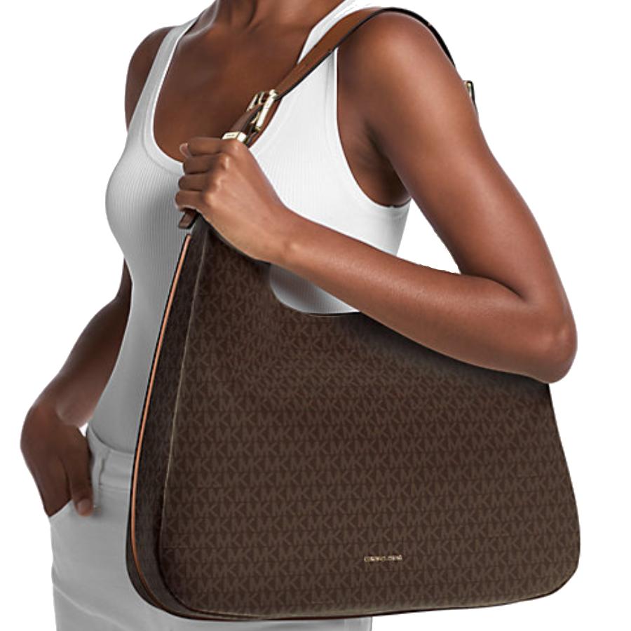 Additional view 2 of Sac à bandoulière Nolita Signature Logo - Marron/Gland - Grand