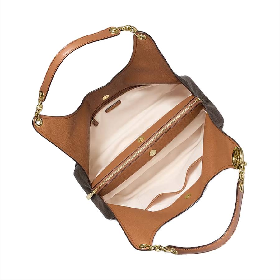 Additional view 1 of Ellie Signature Canvas Large Shoulder Bag  - Brown/Acorn