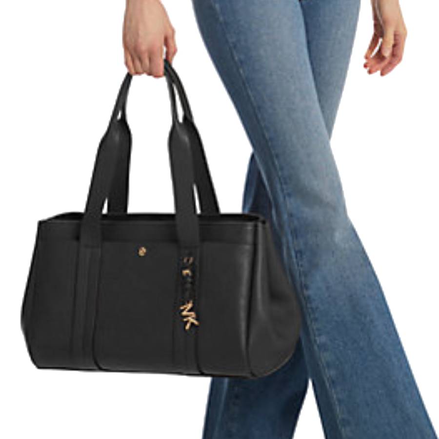 Additional view 1 of Sac fourre-tout Romee en cuir grainé - Noir - Grand