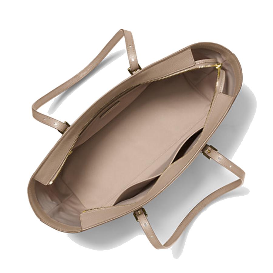 Additional view 1 of Sac fourre-tout Quinn en cuir grainé - Bouleau - Grand