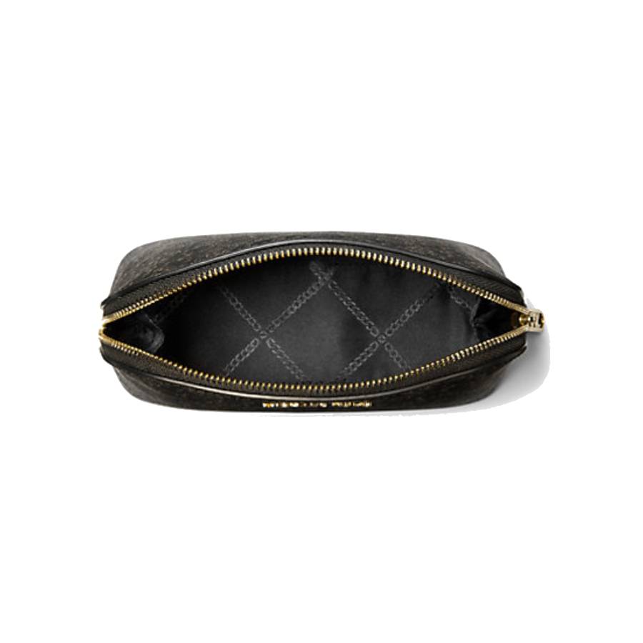 Additional view 1 of Pochette de voyage à monogramme Empire métallisé - Noir / Or pâle - Petit