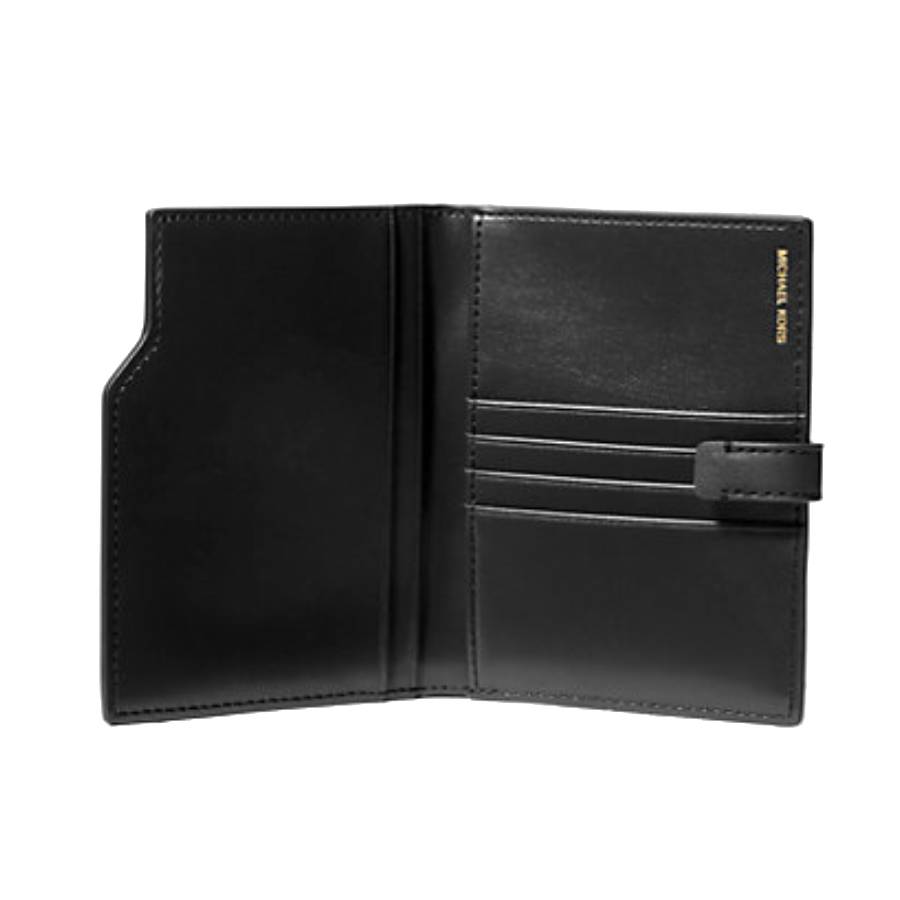 Additional view 1 of Portefeuille à passeport Jet Set en cuir grainé - Noir