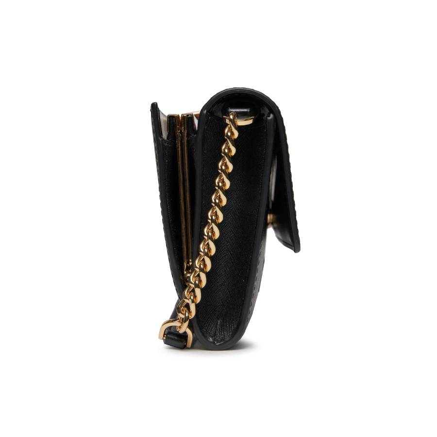 Additional view 2 of Sac portefeuille à bandoulière en cuir Saffiano Jet Set - Noir - Grand