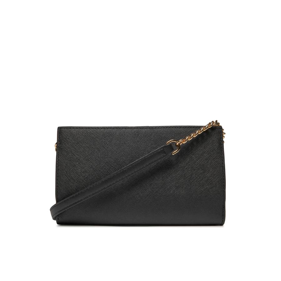 Additional view 1 of Sac portefeuille à bandoulière en cuir Saffiano Jet Set - Noir - Grand