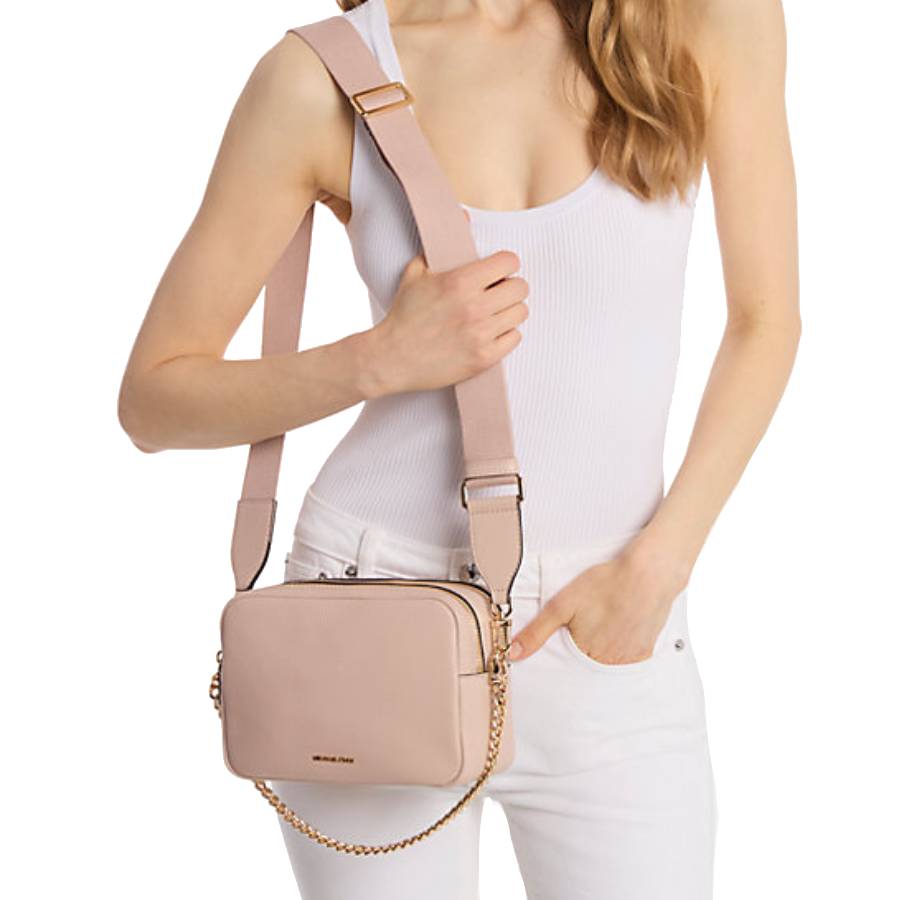 Additional view 1 of Sac bandoulière caméra Bryant à double fermeture éclair et chaîne – Rose pâle - Moyen