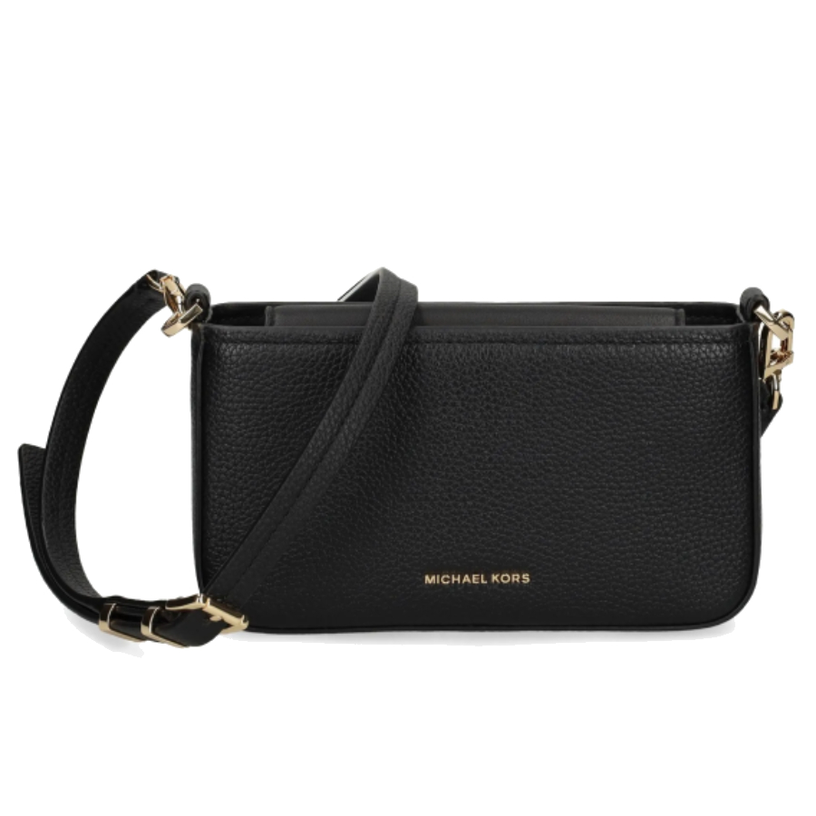 Additional view 1 of Pochette convertible Bryant en cuir grainé - Noir - Petit
