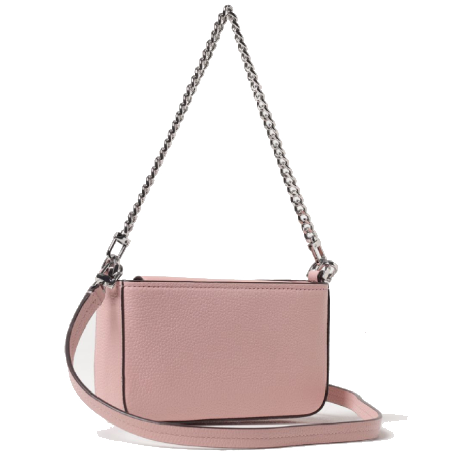Additional view 1 of Pochette Bryant en cuir grainé convertible - Rose - petit