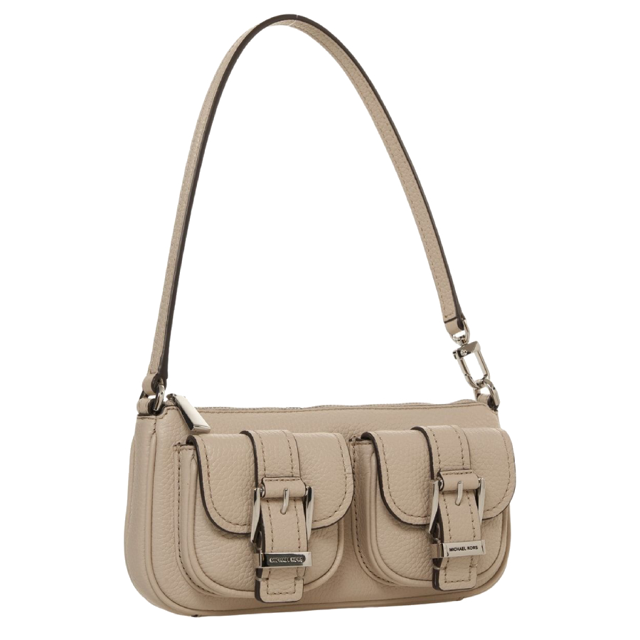 Additional view 1 of Pochette Zoe en cuir grainé - Sable clair -Petite