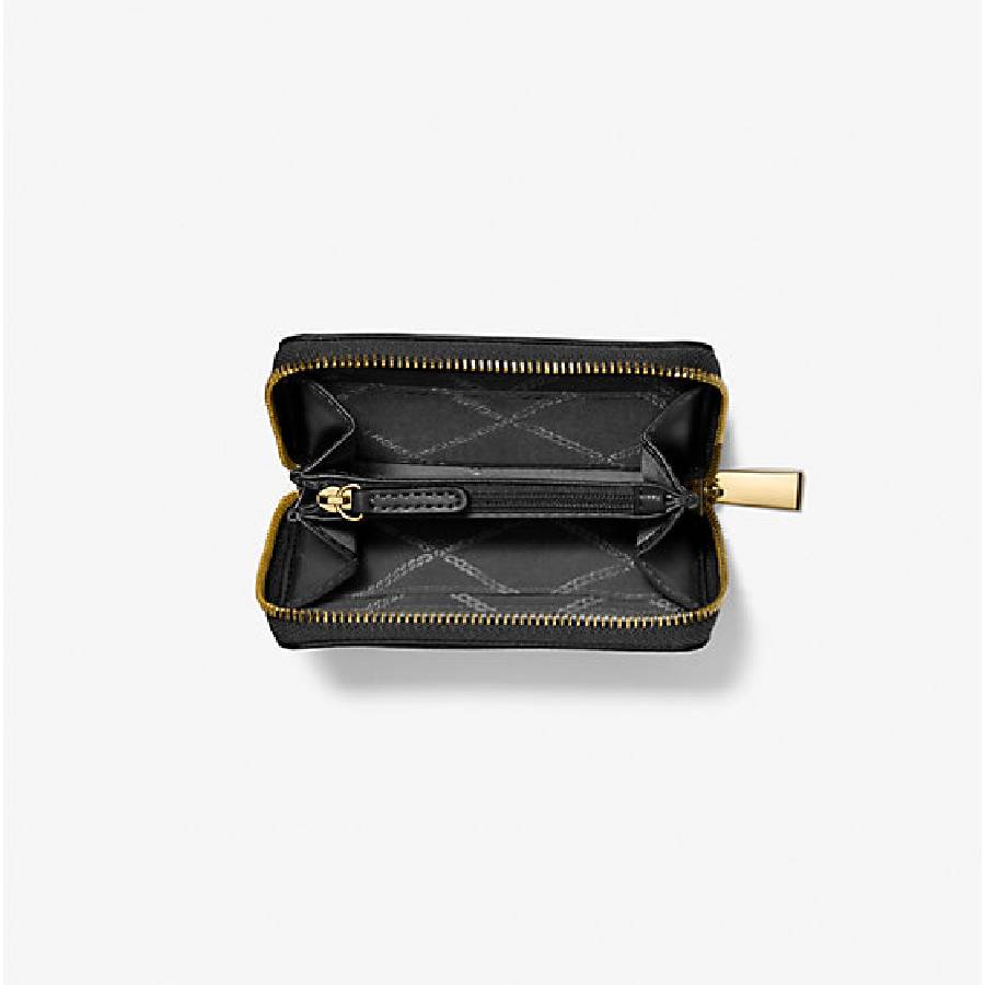 Additional view 2 of Porte-cartes zippé en cuir grainé Jet Set - Noir - Petit
