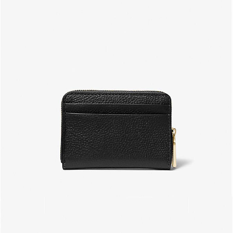 Additional view 1 of Porte-cartes zippé en cuir grainé Jet Set - Noir - Petit