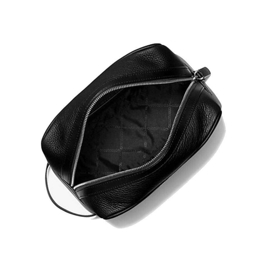 Additional view 1 of Pochette de voyage en cuir grainé Hudson - Noir