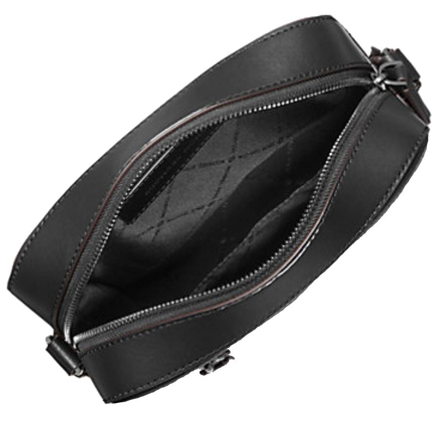 Additional view 2 of Sac de vol Hudson en cuir mat à fermeture éclair verticale - Noir