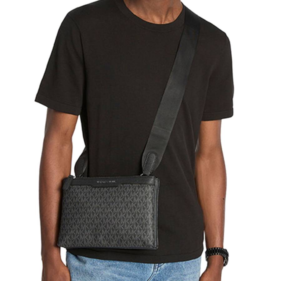 Additional view 1 of Sac à bandoulière Hudson Signature Logo - Noir - Petit