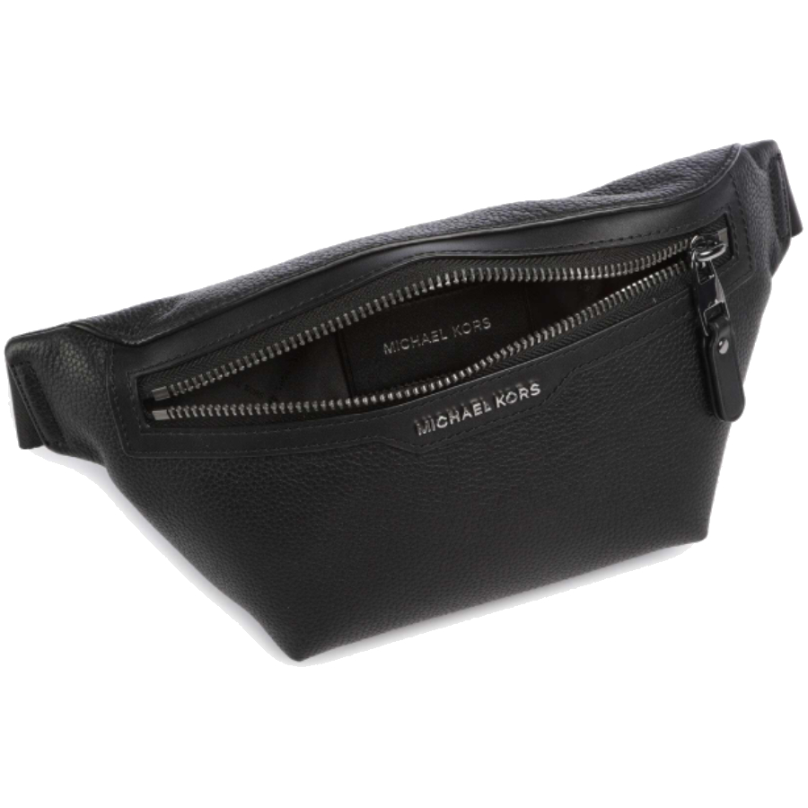 Additional view 1 of Sac à ceinture Hudson en cuir grainé - Noir