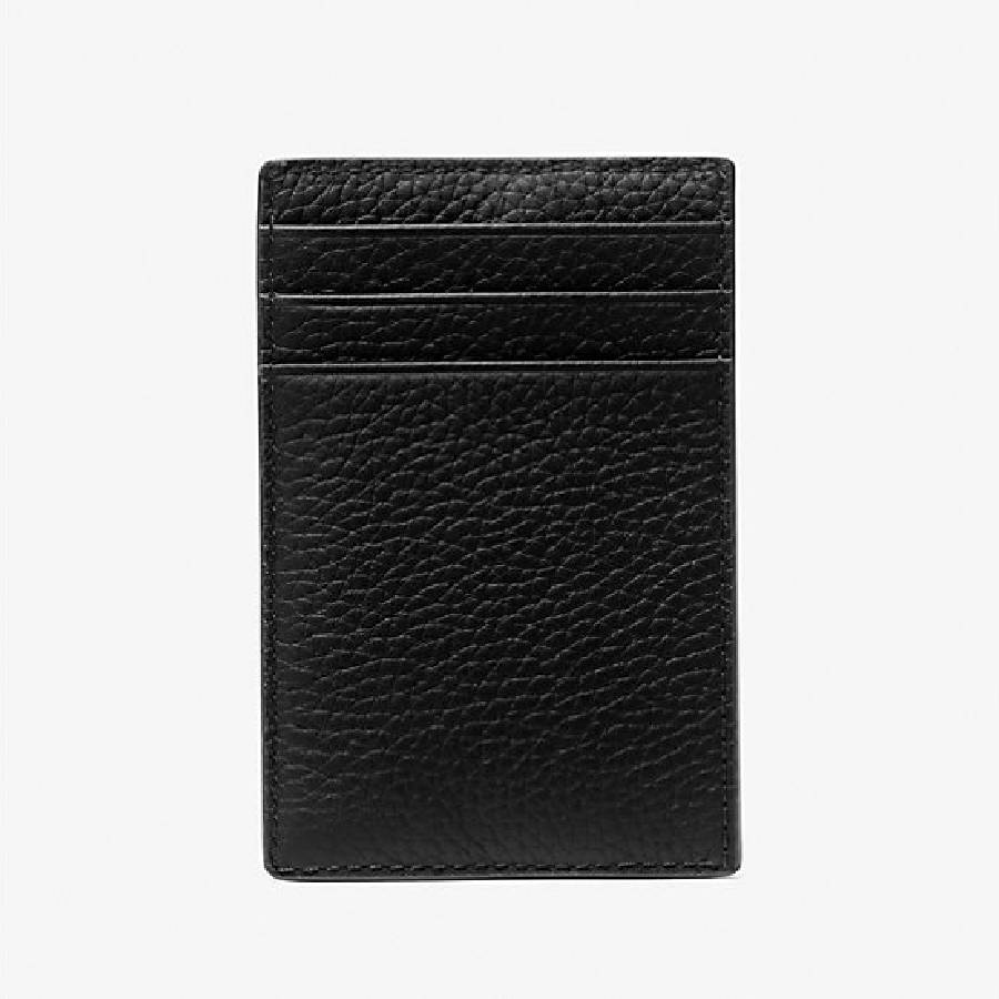 Additional view 1 of Porte-cartes en cuir grainé Hudson - Noir
