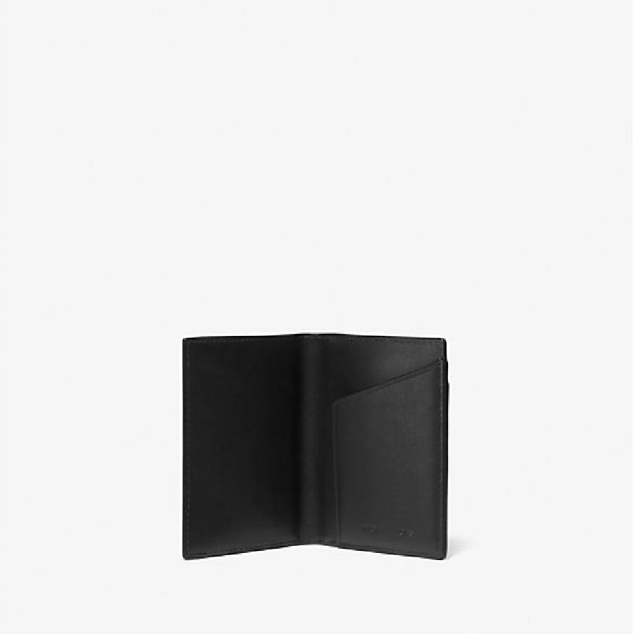 Additional view 1 of Portefeuille Hudson pliable en cuir grainé - Black