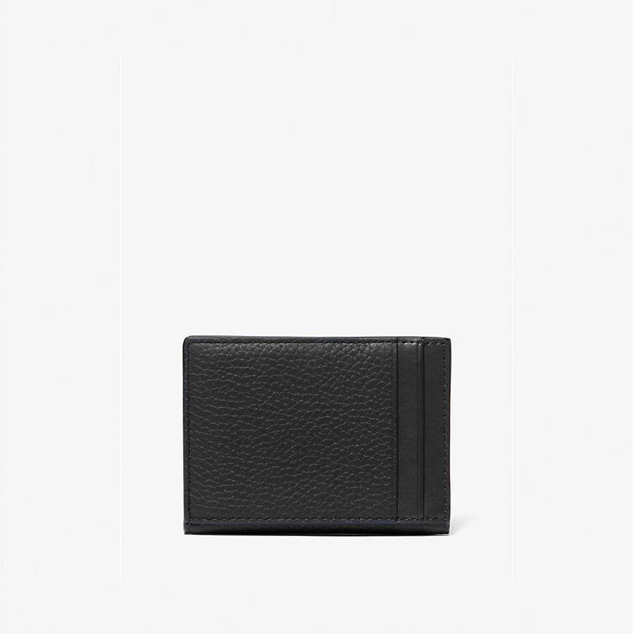Additional view 2 of Portefeuille Hudson pliable en cuir grainé - Black