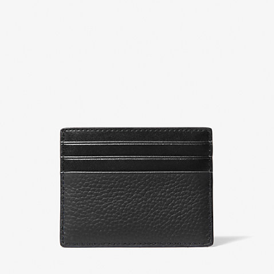 Additional view 1 of Porte-cartes Hudson en cuir grainé - Black