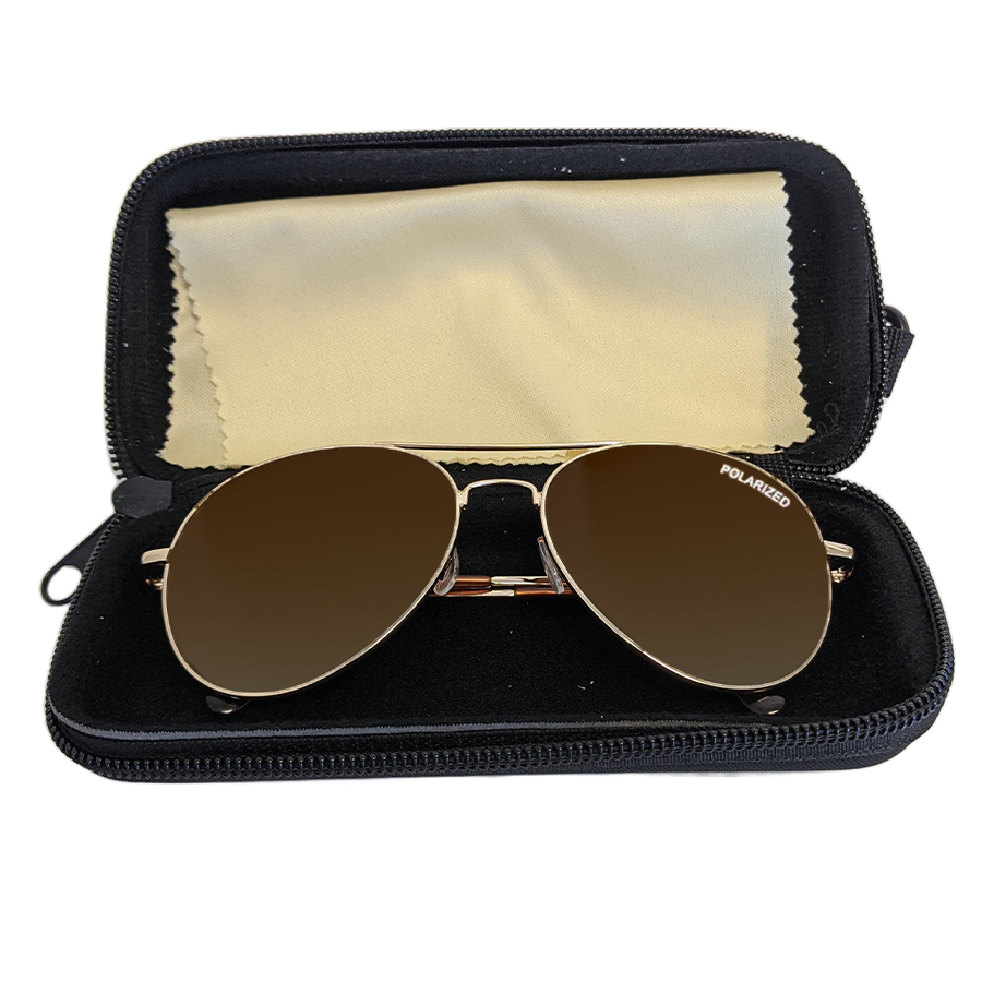 Additional view 1 of Lunettes de soleil pilote polarisées - Marron