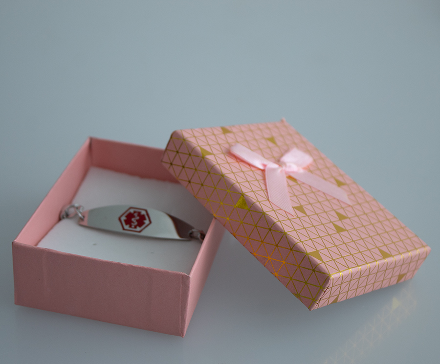 Additional view 1 of Bracelet médical en acier inoxydable - 6mm - Rouge