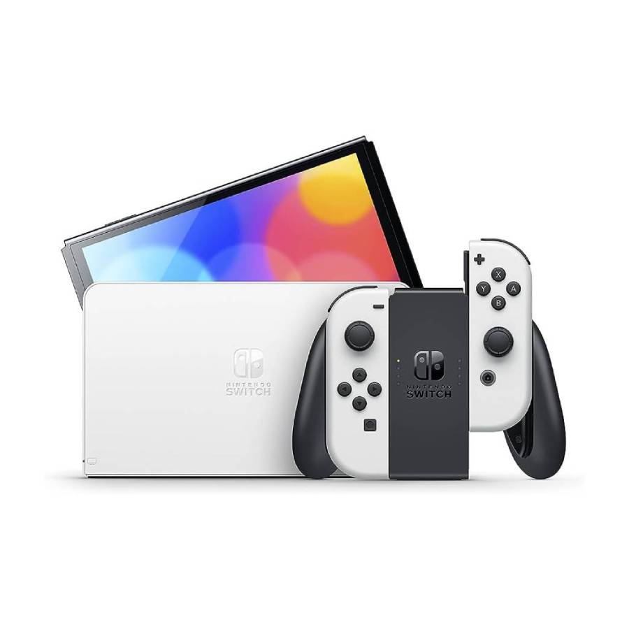 Additional view 2 of Nintendo Switch Console OLED Model - White with Bluetooth Wireless Headphones - Black Grey