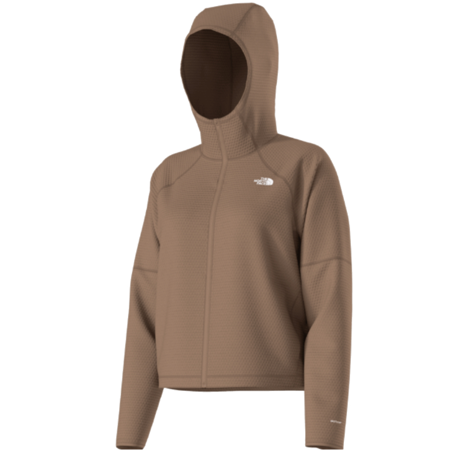 Additional view 1 of Sweat à capuche zippé thermique à pois - Femmes - Latte - Grand