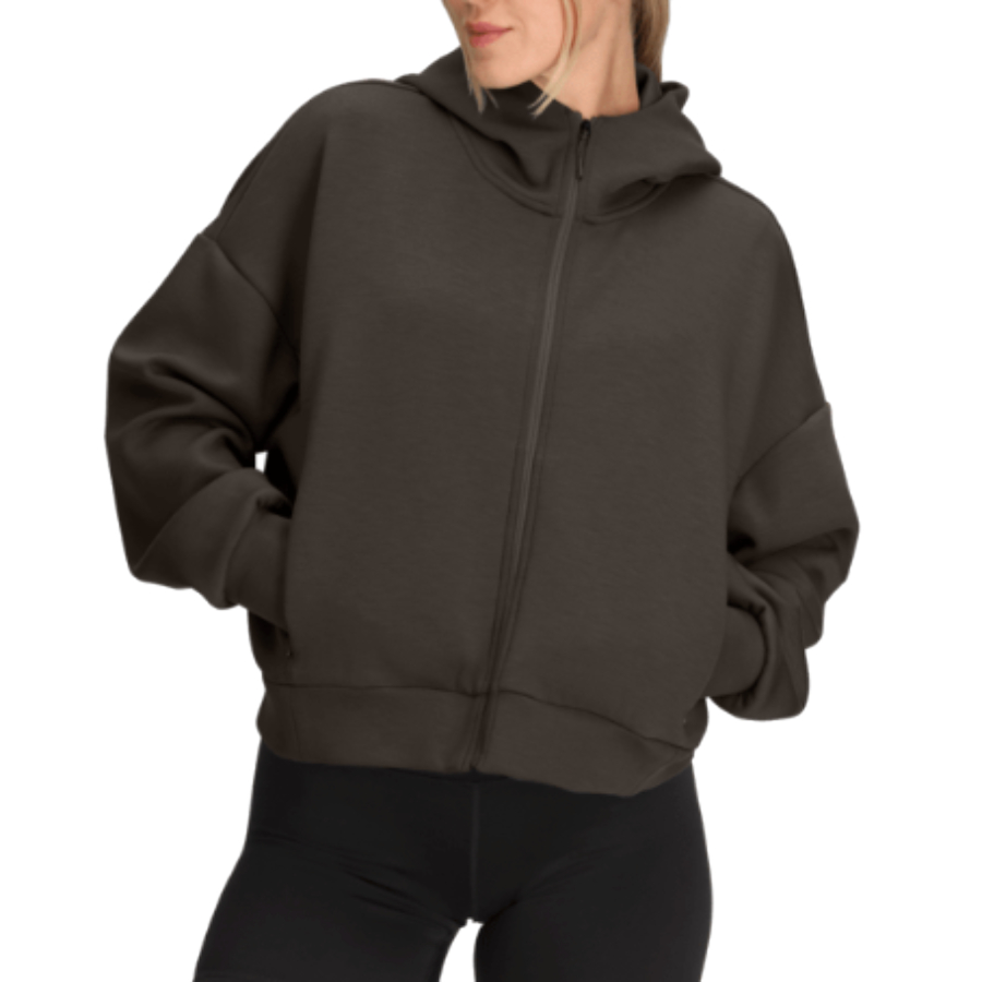 Additional view 1 of Jaida Full Zip Hooded Jacket - Women - Dark Chestnut - Large