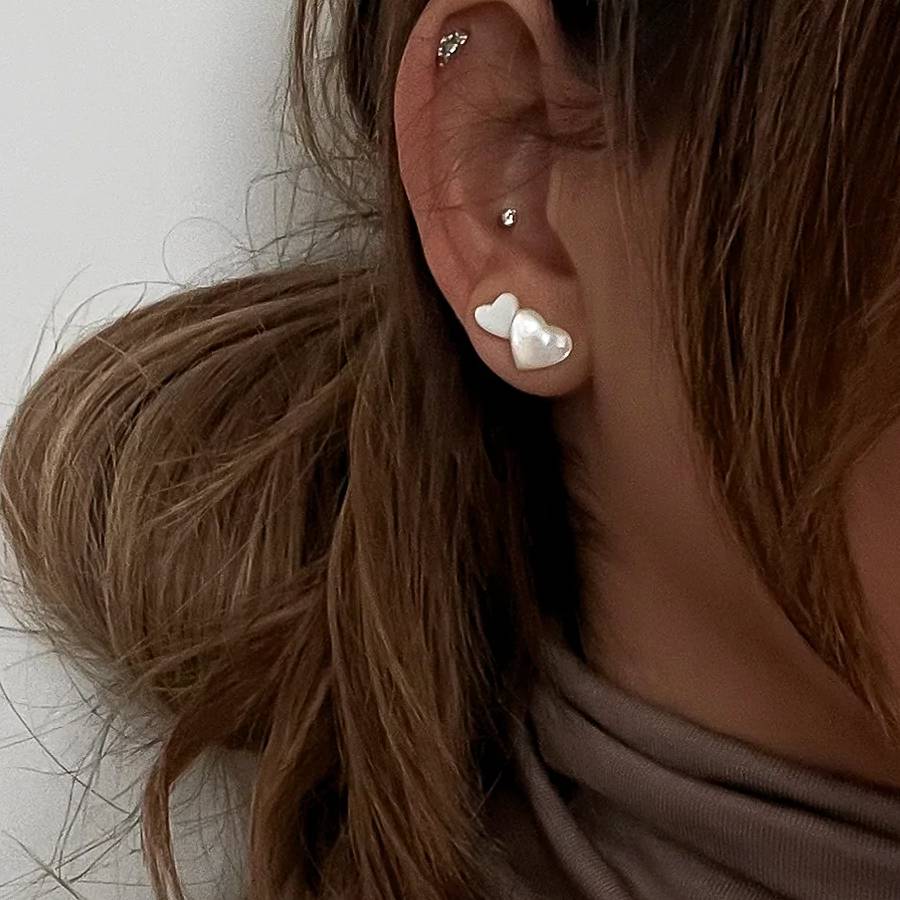 Additional view 1 of Boucles D’Oreilles Cœur De Perle