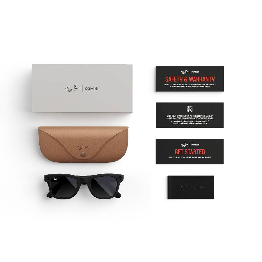 Additional view 1 of Lunettes de soleil Wayfarer polarisé Meta Gen 2 - Unisexe - Noir mat - 50