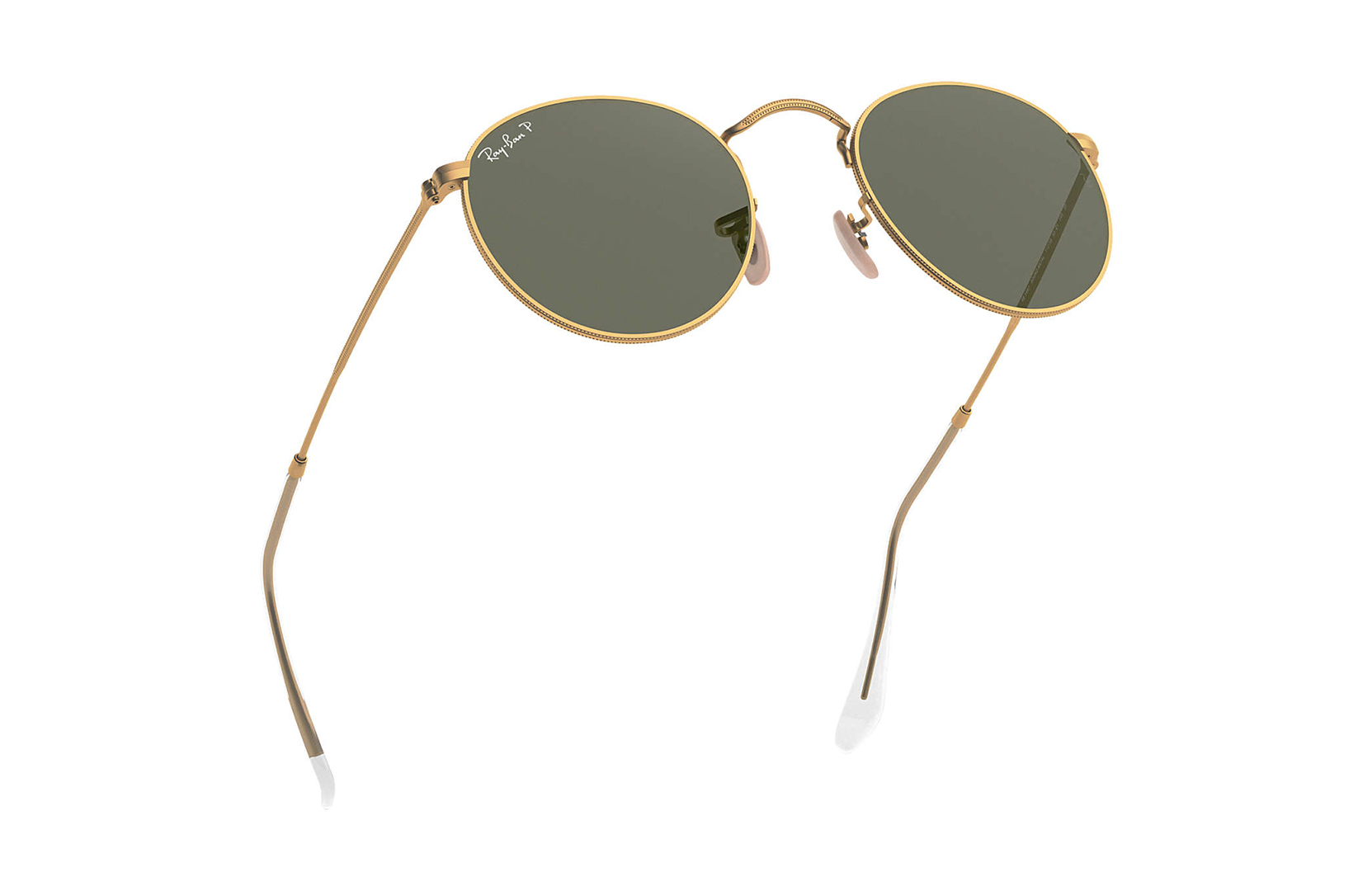 Additional view 1 of Lunettes de soleil polarisés Round Metal - Unisex - Doré mat 